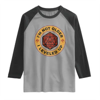 Funny RPG Gamer I Am Not Older I Leveled Up Raglan Shirt Vintage D20 Tabletop - Wonder Print Shop