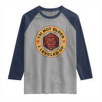 Funny RPG Gamer I Am Not Older I Leveled Up Raglan Shirt Vintage D20 Tabletop - Wonder Print Shop