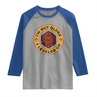 Funny RPG Gamer I Am Not Older I Leveled Up Raglan Shirt Vintage D20 Tabletop - Wonder Print Shop