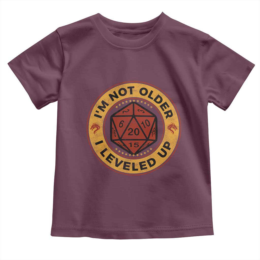 Funny RPG Gamer I Am Not Older I Leveled Up Toddler T Shirt Vintage D20 Tabletop - Wonder Print Shop