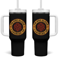 Funny RPG Gamer I Am Not Older I Leveled Up Tumbler With Handle Vintage D20 Tabletop - Wonder Print Shop
