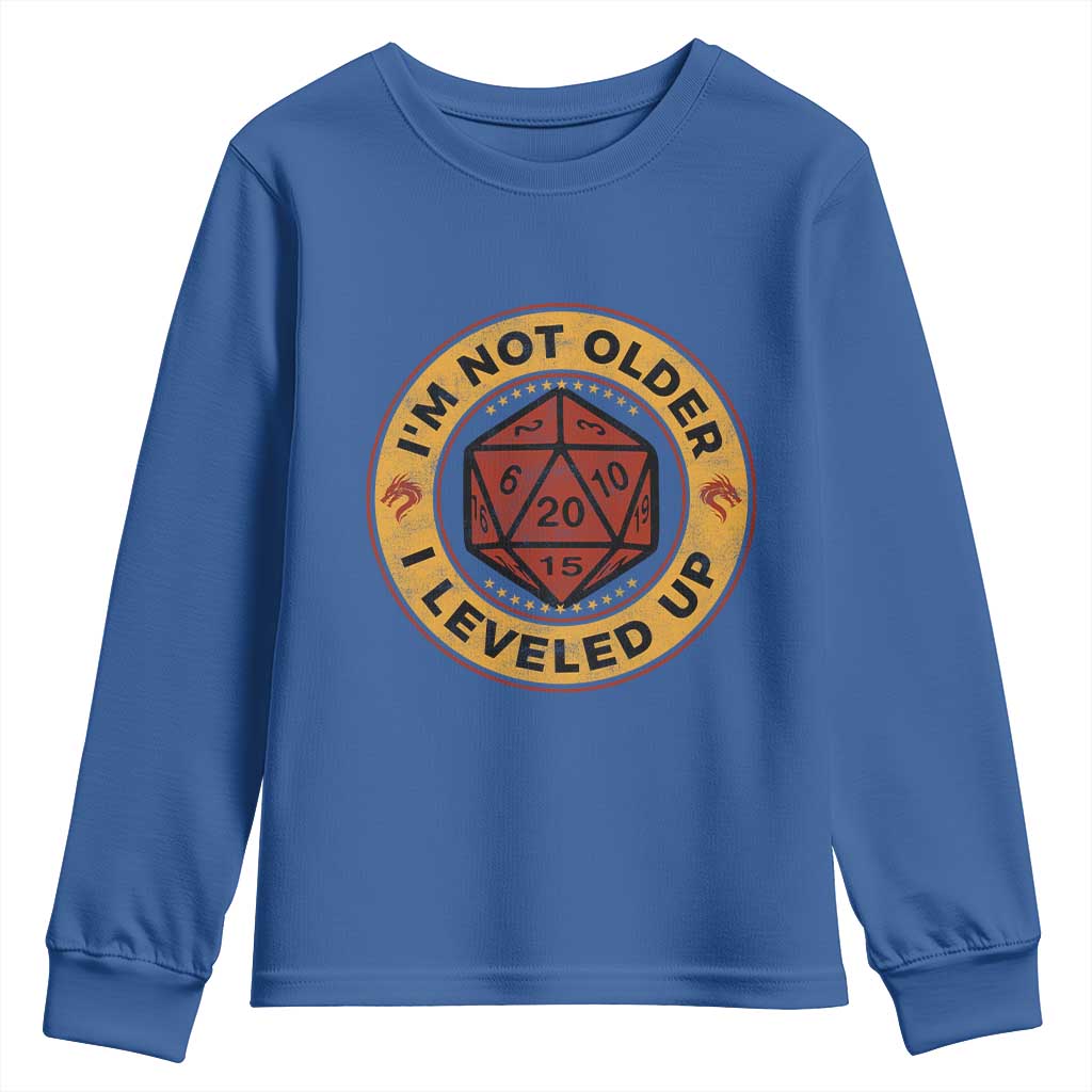 Funny RPG Gamer I Am Not Older I Leveled Up Youth Sweatshirt Vintage D20 Tabletop - Wonder Print Shop