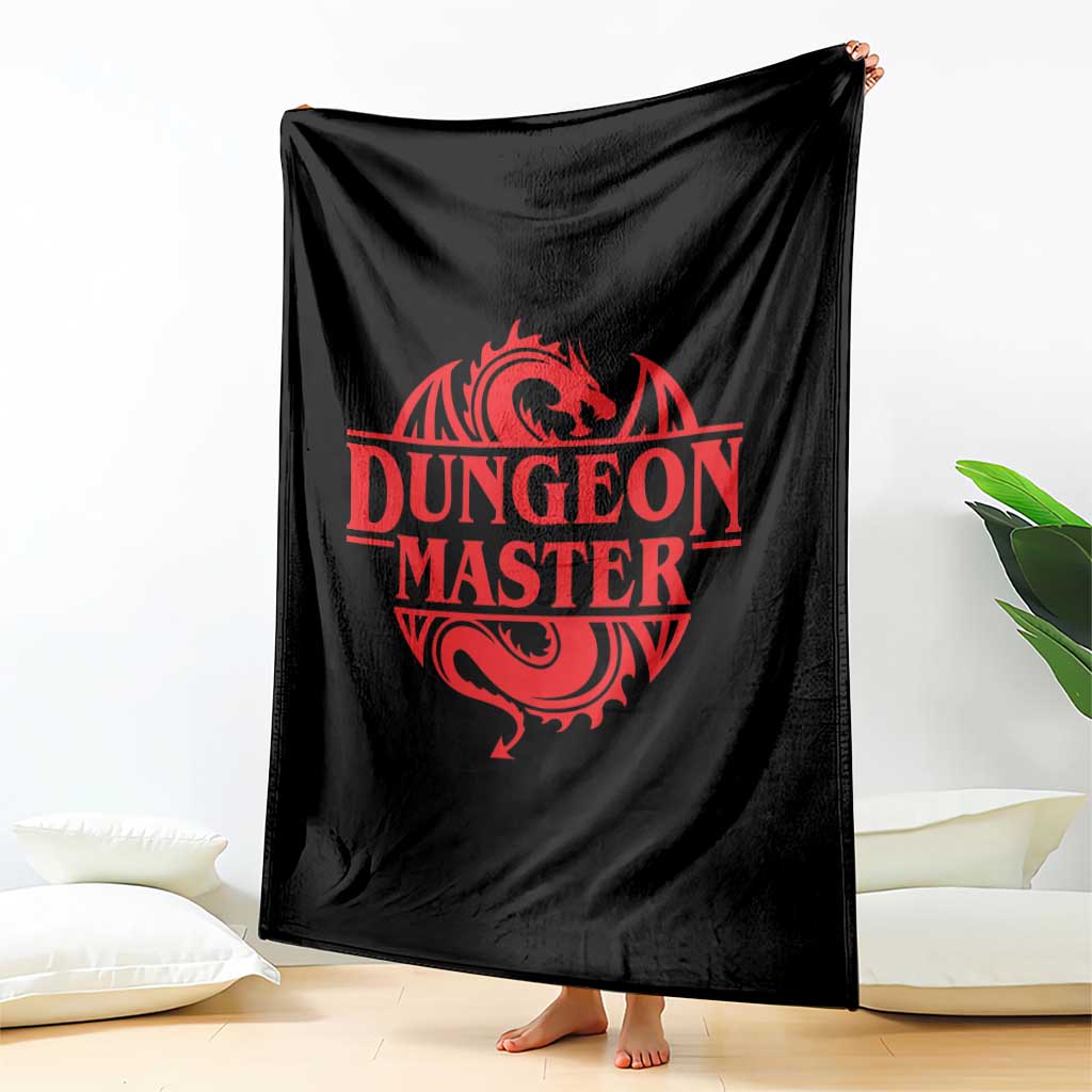 Funny Dungeon Master Throw Blanket RPG Gamer D20 Tabletop Red Dragon - Wonder Print Shop