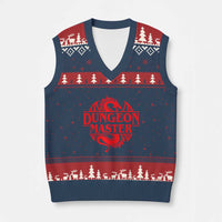 Funny Dungeon Master V-Neck Knit Sweater Vest RPG Gamer D20 Tabletop Red Dragon - Wonder Print Shop