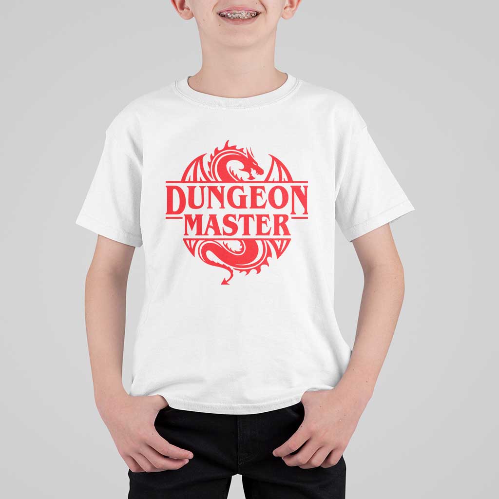 Funny Dungeon Master T Shirt For Kid RPG Gamer D20 Tabletop Red Dragon - Wonder Print Shop