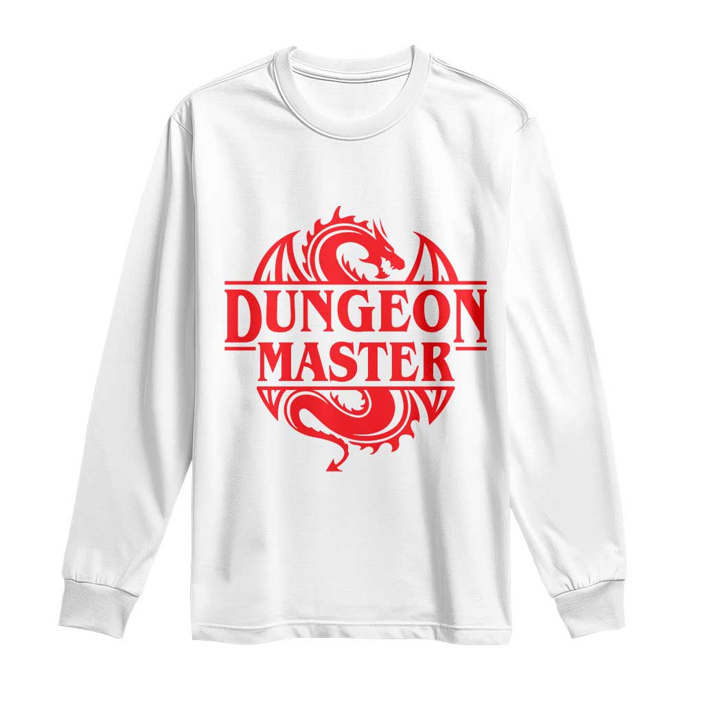 Funny Dungeon Master Long Sleeve Shirt RPG Gamer D20 Tabletop Red Dragon - Wonder Print Shop