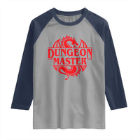 Funny Dungeon Master Raglan Shirt RPG Gamer D20 Tabletop Red Dragon - Wonder Print Shop