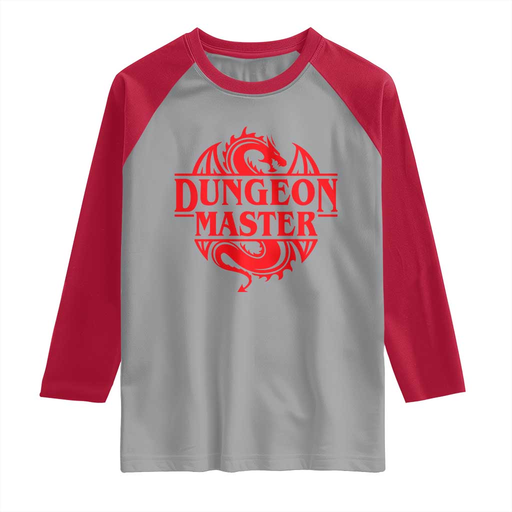 Funny Dungeon Master Raglan Shirt RPG Gamer D20 Tabletop Red Dragon - Wonder Print Shop