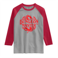 Funny Dungeon Master Raglan Shirt RPG Gamer D20 Tabletop Red Dragon - Wonder Print Shop
