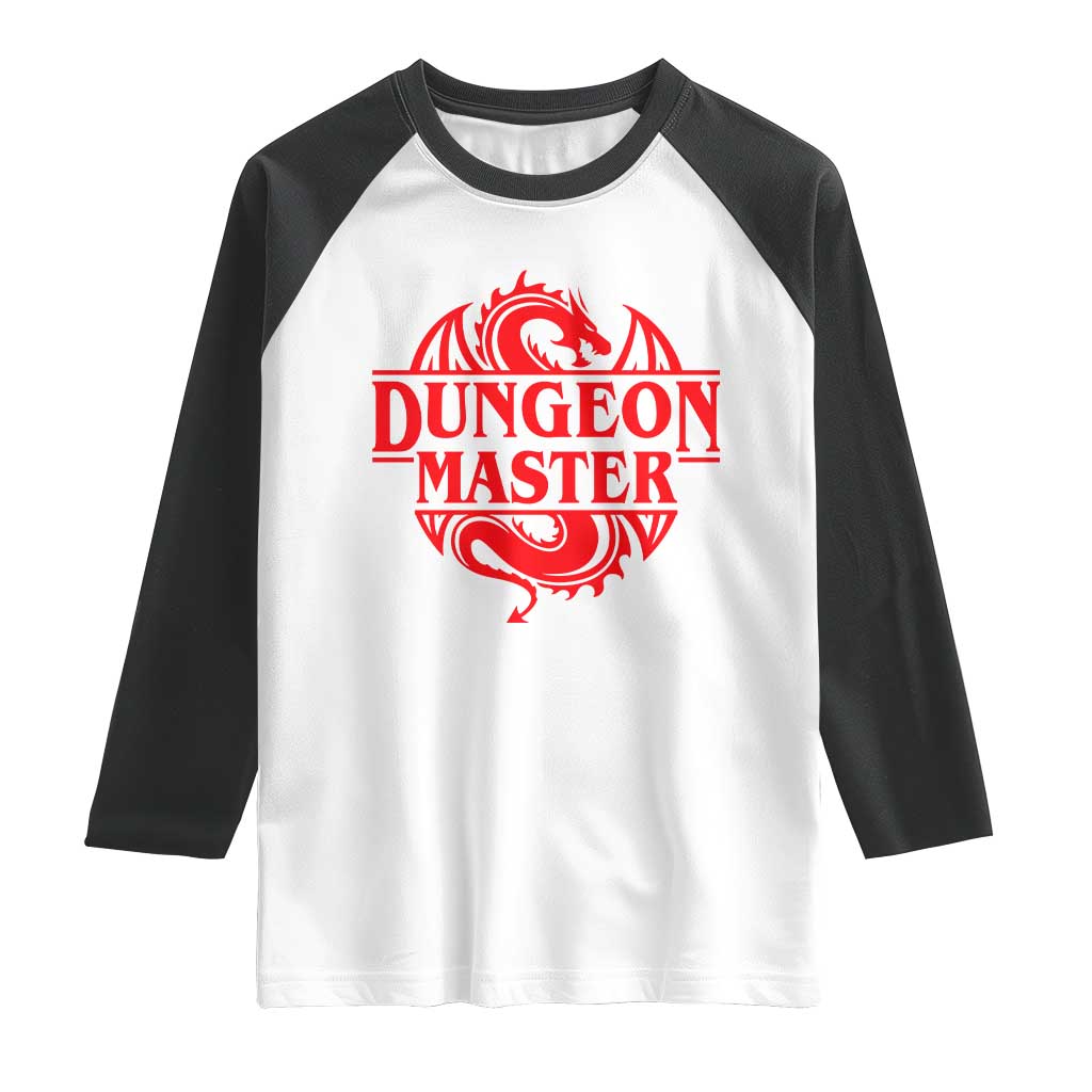 Funny Dungeon Master Raglan Shirt RPG Gamer D20 Tabletop Red Dragon - Wonder Print Shop