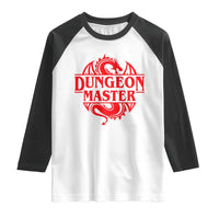 Funny Dungeon Master Raglan Shirt RPG Gamer D20 Tabletop Red Dragon - Wonder Print Shop