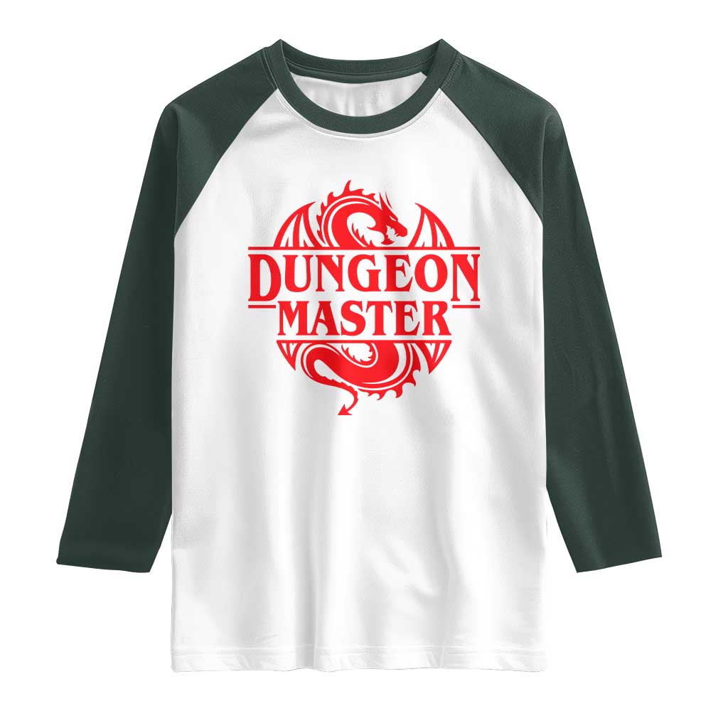 Funny Dungeon Master Raglan Shirt RPG Gamer D20 Tabletop Red Dragon - Wonder Print Shop