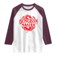 Funny Dungeon Master Raglan Shirt RPG Gamer D20 Tabletop Red Dragon - Wonder Print Shop