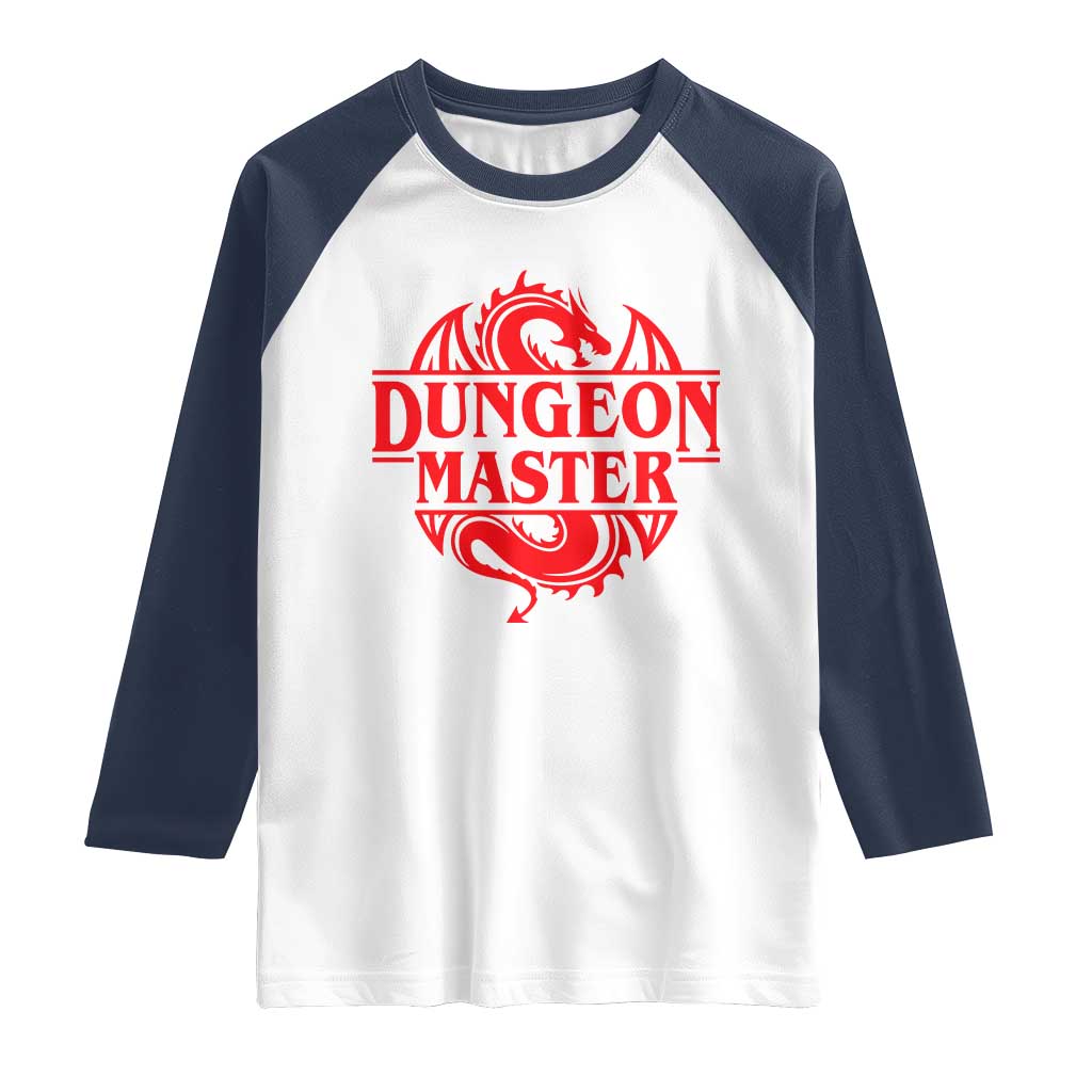 Funny Dungeon Master Raglan Shirt RPG Gamer D20 Tabletop Red Dragon - Wonder Print Shop