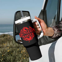 Funny Dungeon Master Tumbler With Handle RPG Gamer D20 Tabletop Red Dragon - Wonder Print Shop