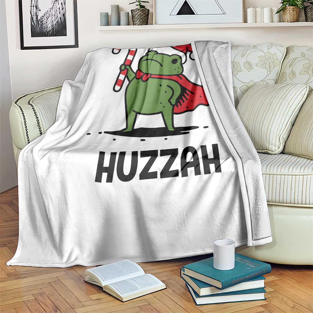 Funny Christmas Huzzah Frog Knight Meme Quote Throw Blanket - Wonder Print Shop