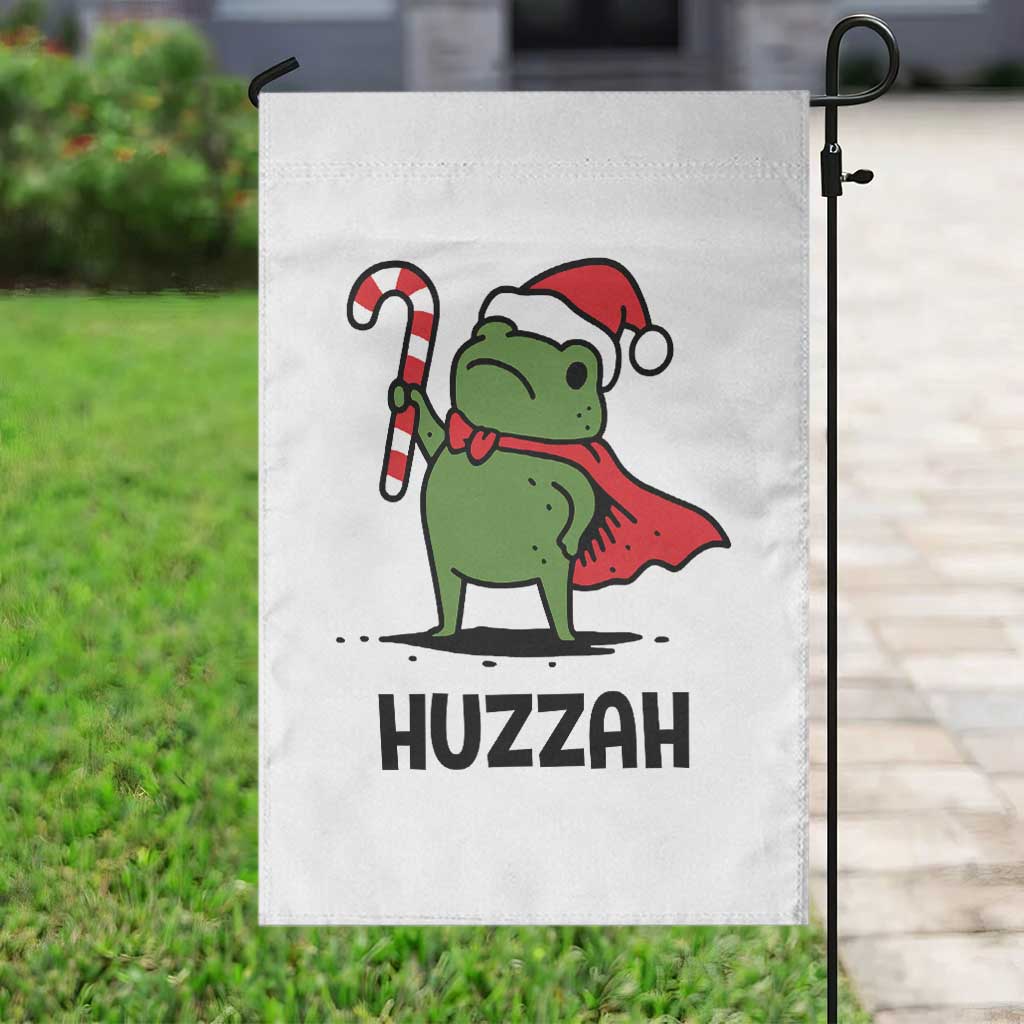 Funny Christmas Huzzah Frog Knight Meme Quote Garden Flag - Wonder Print Shop