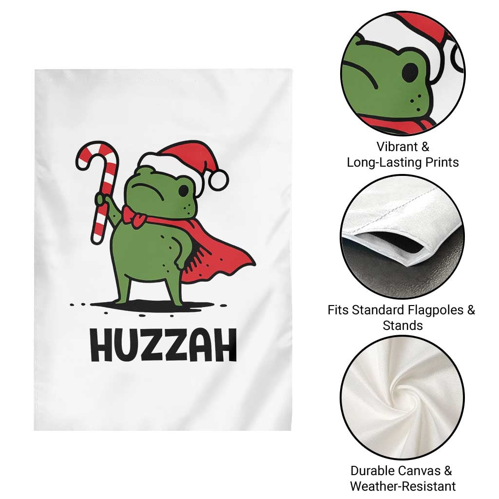 Funny Christmas Huzzah Frog Knight Meme Quote Garden Flag - Wonder Print Shop