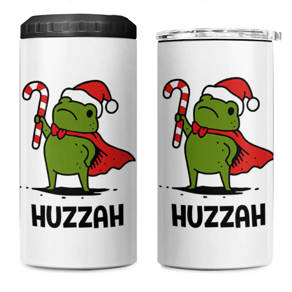 Funny Christmas Huzzah Frog Knight Meme Quote 4 in 1 Can Cooler Tumbler - Wonder Print Shop