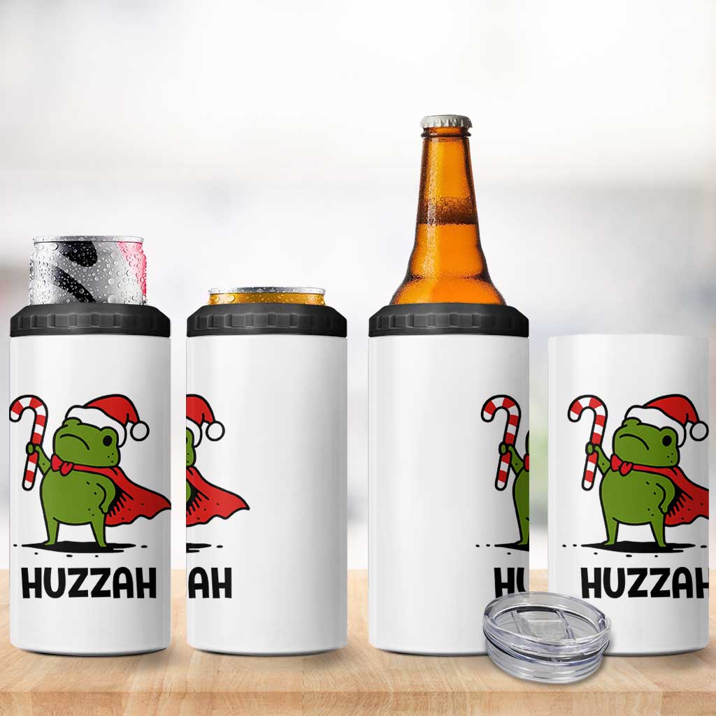 Funny Christmas Huzzah Frog Knight Meme Quote 4 in 1 Can Cooler Tumbler - Wonder Print Shop