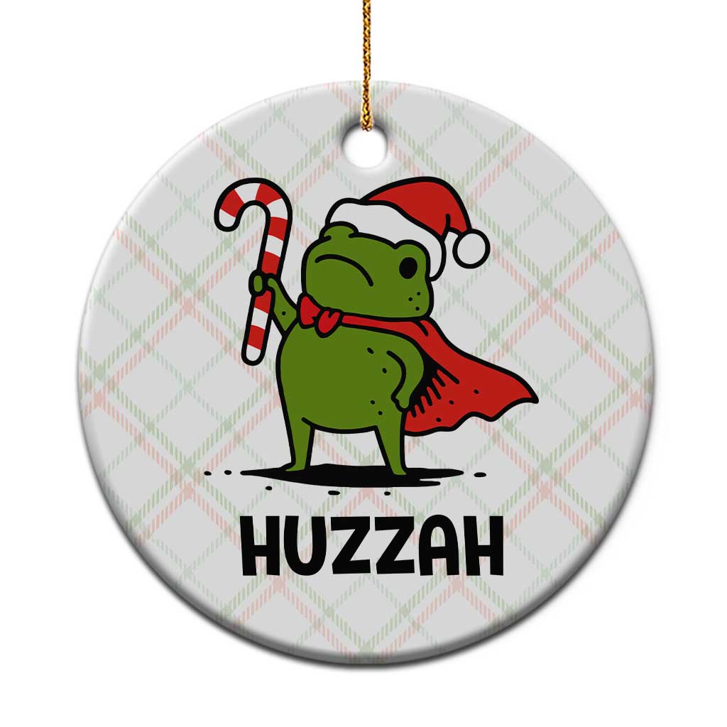 Funny Christmas Huzzah Frog Knight Meme Quote Ceramic Ornament - Wonder Print Shop