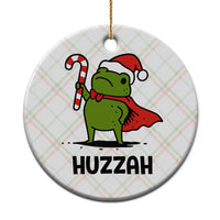 Funny Christmas Huzzah Frog Knight Meme Quote Ceramic Ornament - Wonder Print Shop