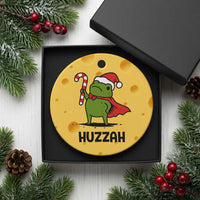 Funny Christmas Huzzah Frog Knight Meme Quote Ceramic Ornament - Wonder Print Shop