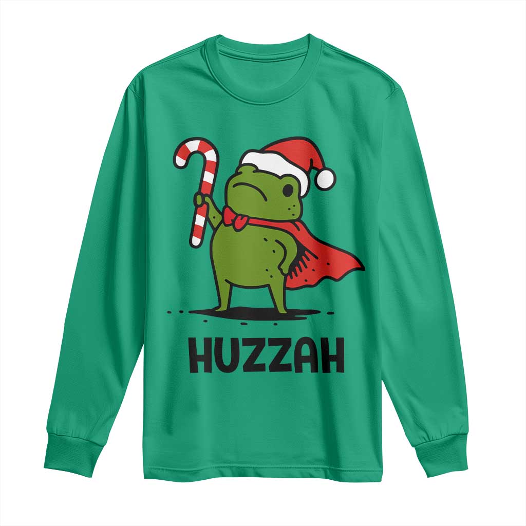Funny Christmas Huzzah Frog Knight Meme Quote Long Sleeve Shirt - Wonder Print Shop