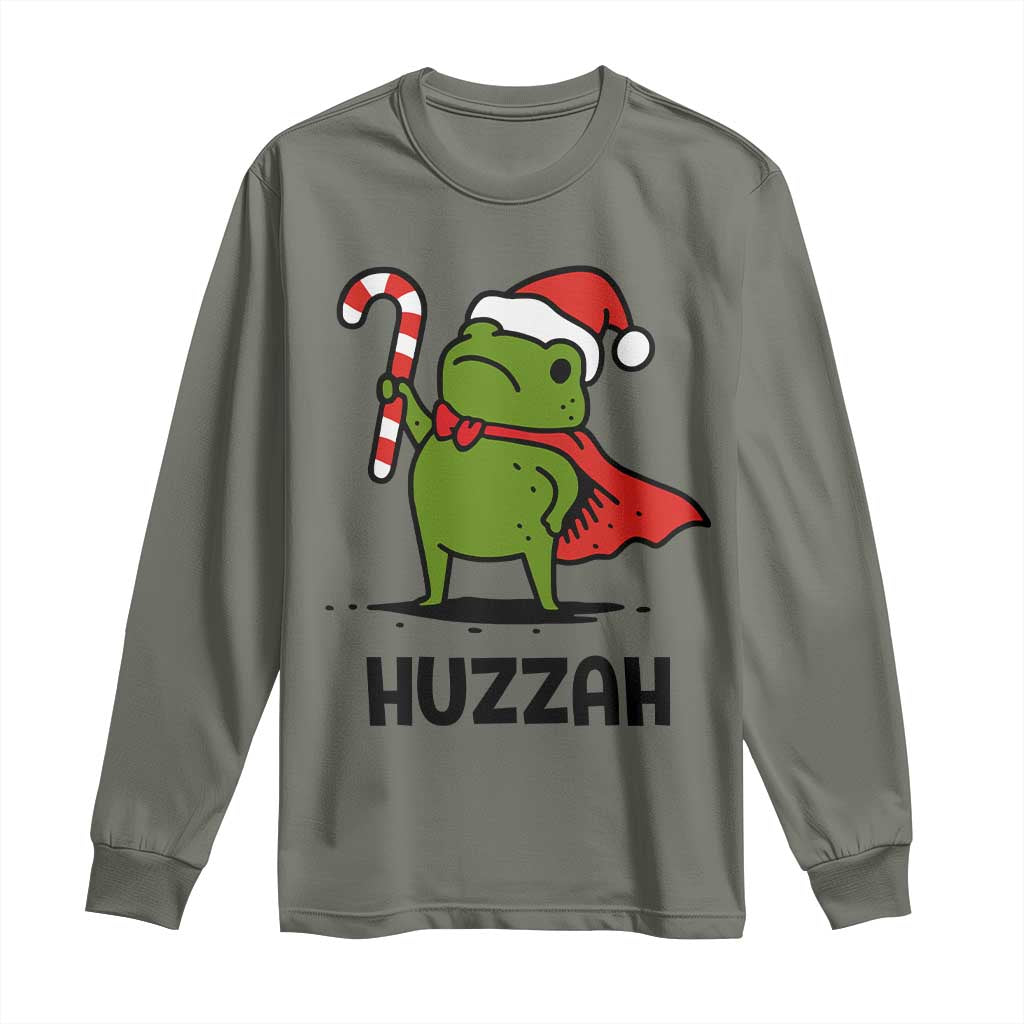 Funny Christmas Huzzah Frog Knight Meme Quote Long Sleeve Shirt - Wonder Print Shop
