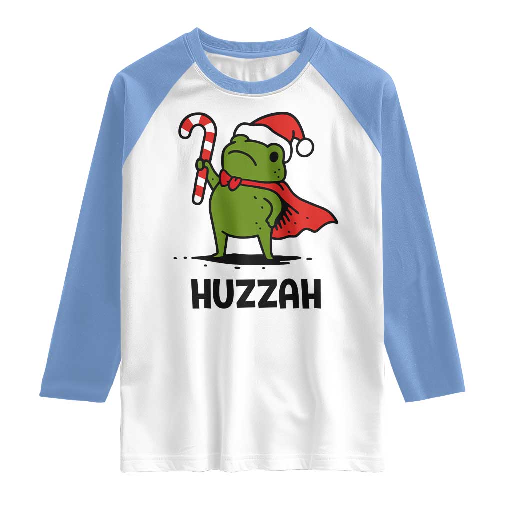Funny Christmas Huzzah Frog Knight Meme Quote Raglan Shirt - Wonder Print Shop