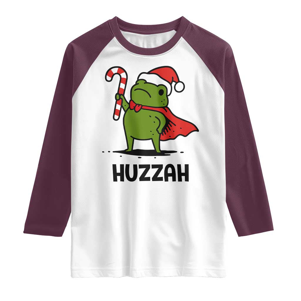 Funny Christmas Huzzah Frog Knight Meme Quote Raglan Shirt - Wonder Print Shop