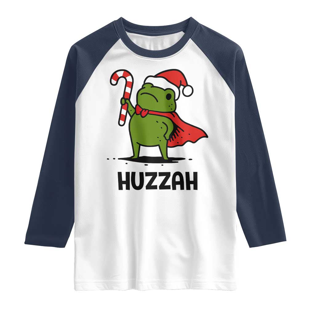 Funny Christmas Huzzah Frog Knight Meme Quote Raglan Shirt - Wonder Print Shop