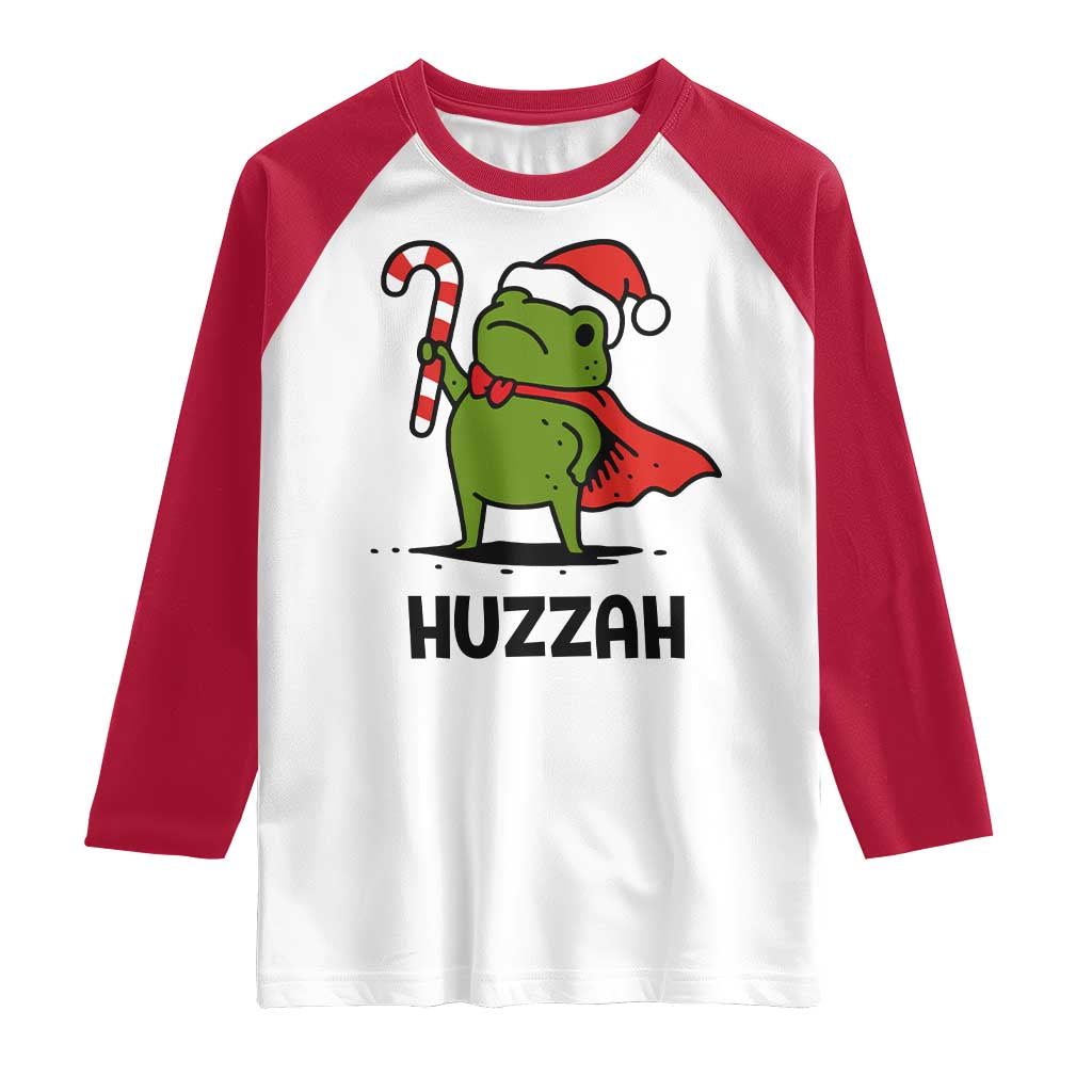 Funny Christmas Huzzah Frog Knight Meme Quote Raglan Shirt - Wonder Print Shop