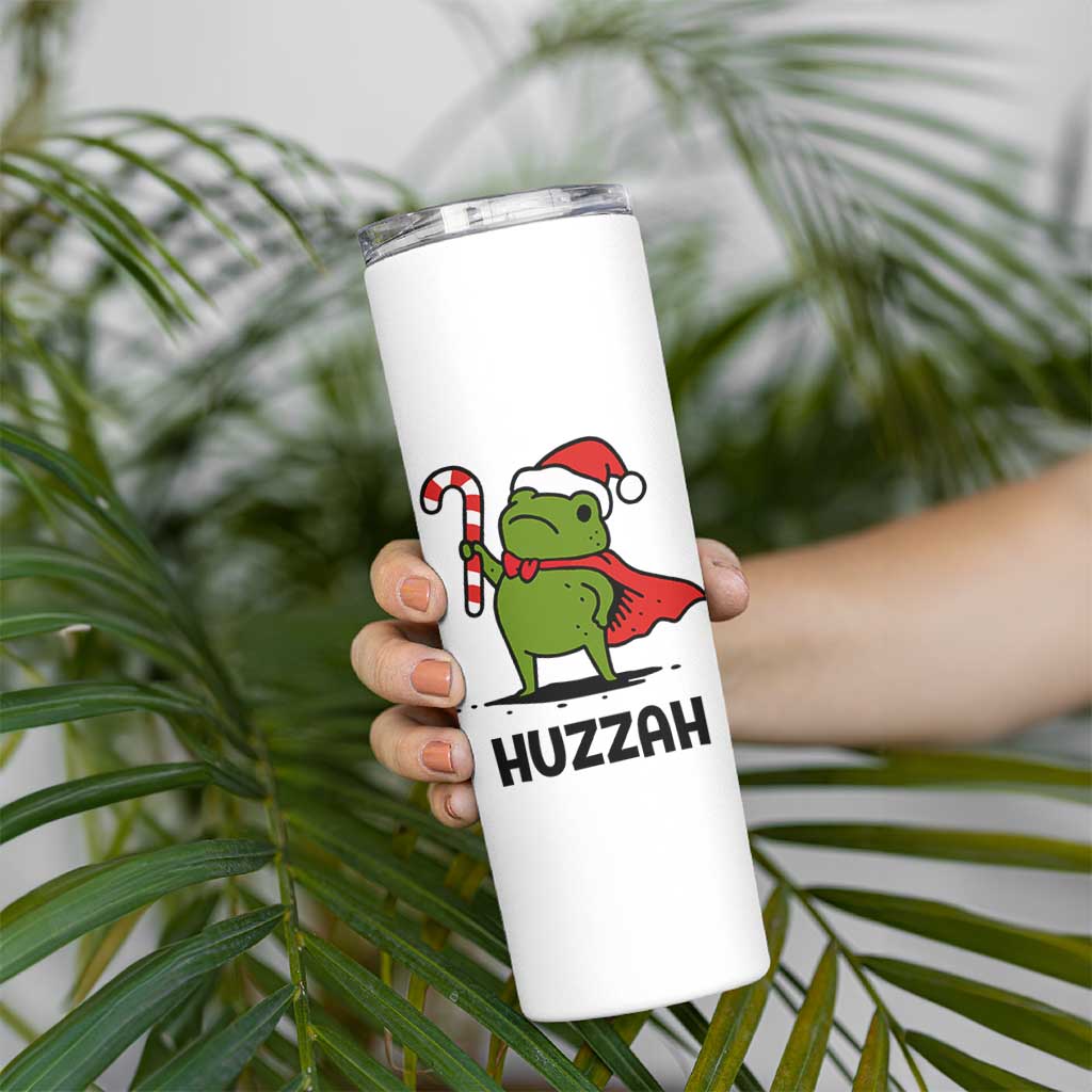 Funny Christmas Huzzah Frog Knight Meme Quote Skinny Tumbler - Wonder Print Shop