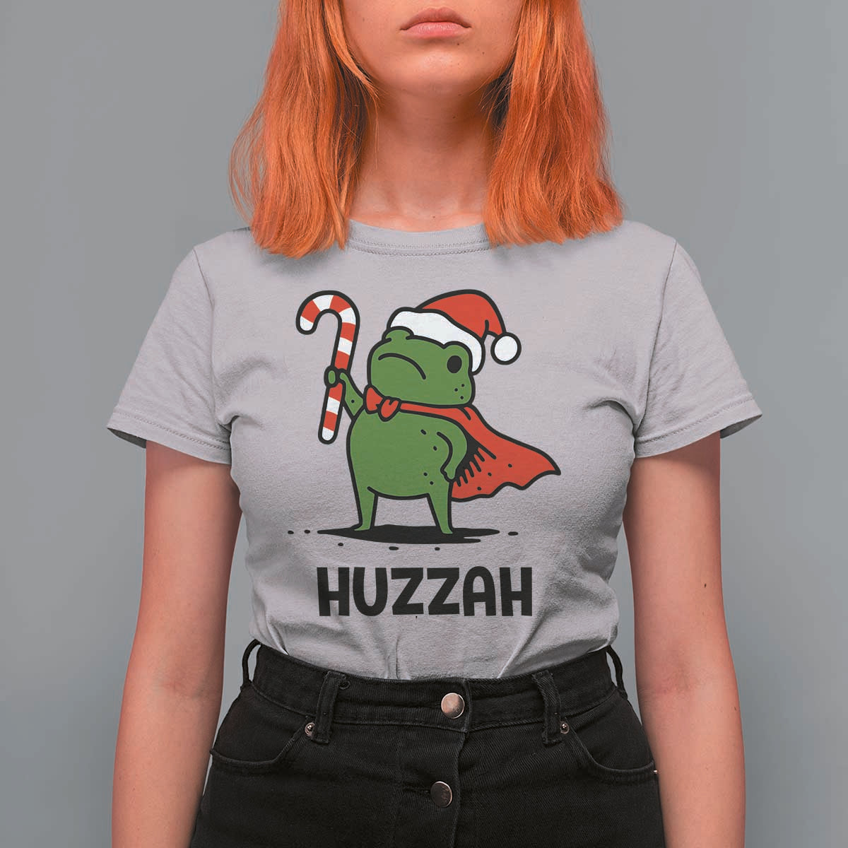 Funny Christmas Huzzah Frog Knight Meme Quote T Shirt For Women - Wonder Print Shop