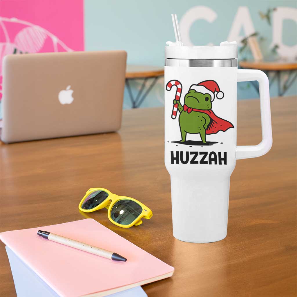 Funny Christmas Huzzah Frog Knight Meme Quote Tumbler With Handle - Wonder Print Shop