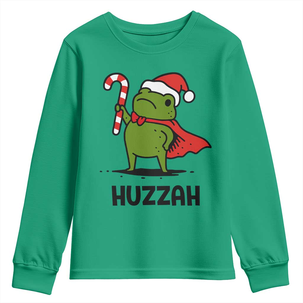 Funny Christmas Huzzah Frog Knight Meme Quote Youth Sweatshirt - Wonder Print Shop
