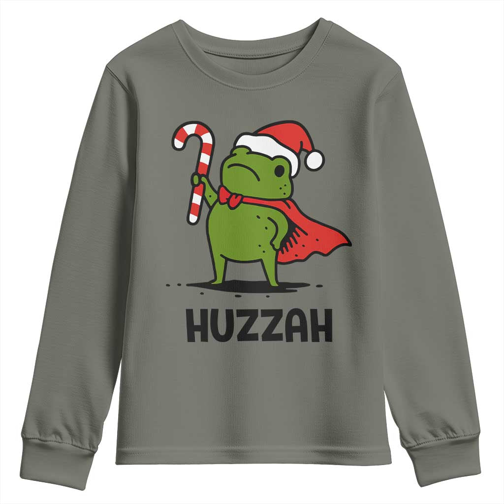 Funny Christmas Huzzah Frog Knight Meme Quote Youth Sweatshirt - Wonder Print Shop