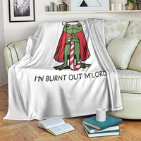 Funny Christmas Frog Knight Throw Blanket I Am Burnt Out M Lord Medieval Meme - Wonder Print Shop