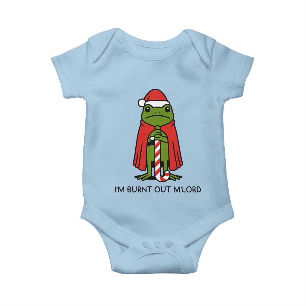 Funny Christmas Frog Knight Baby Onesie I Am Burnt Out M Lord Medieval Meme - Wonder Print Shop