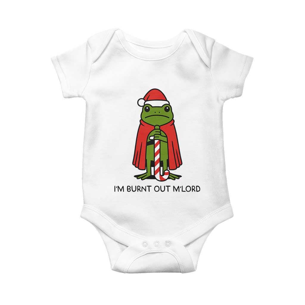 Funny Christmas Frog Knight Baby Onesie I Am Burnt Out M Lord Medieval Meme - Wonder Print Shop