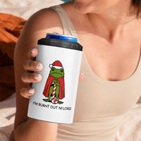 Funny Christmas Frog Knight 4 in 1 Can Cooler Tumbler I Am Burnt Out M Lord Medieval Meme - Wonder Print Shop