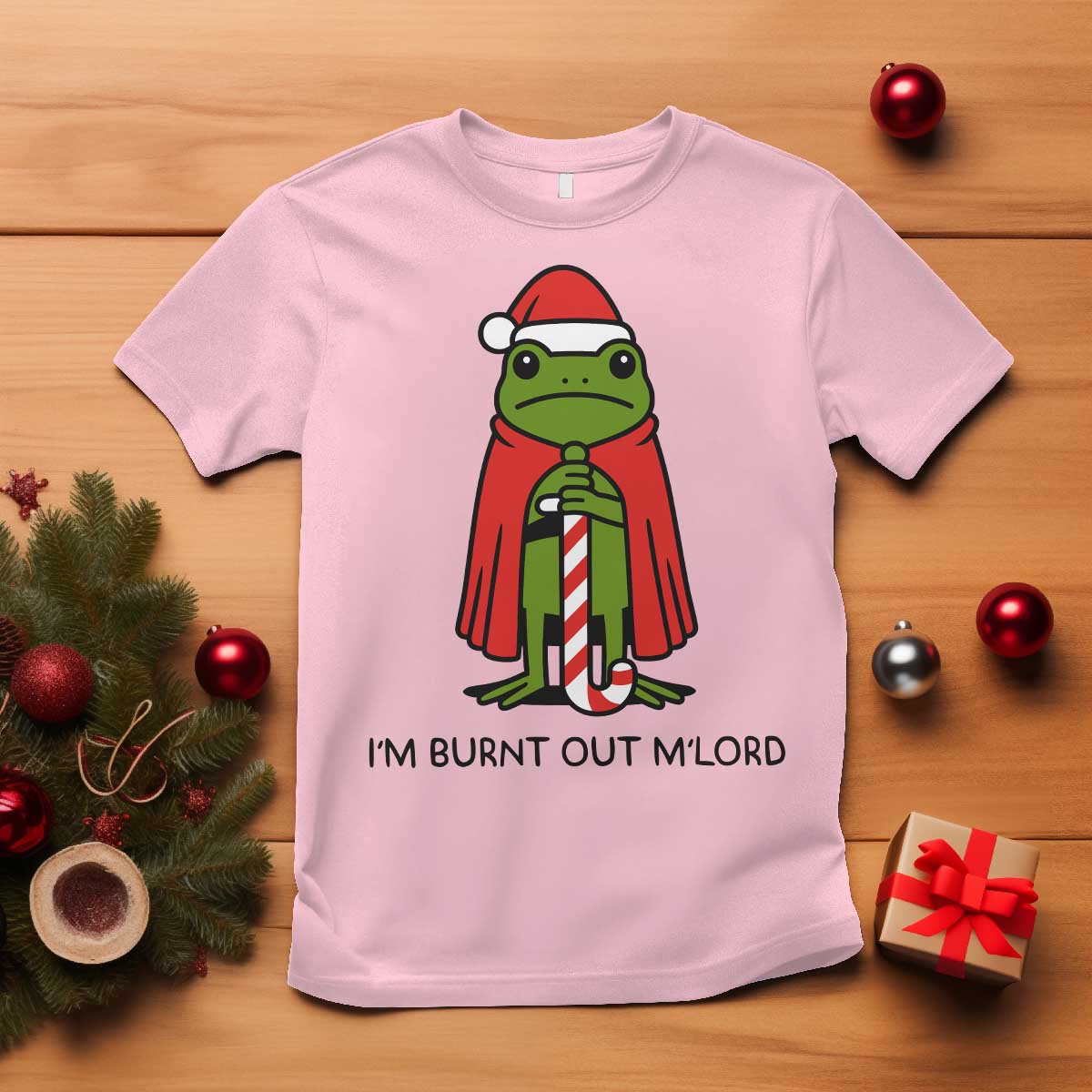 Funny Christmas Frog Knight T Shirt I Am Burnt Out M Lord Medieval Meme - Wonder Print Shop
