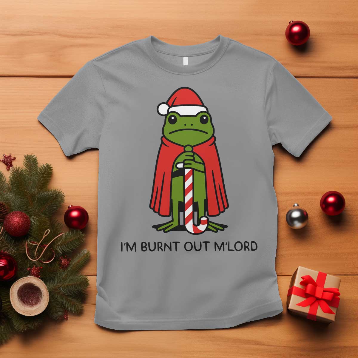 Funny Christmas Frog Knight T Shirt I Am Burnt Out M Lord Medieval Meme - Wonder Print Shop