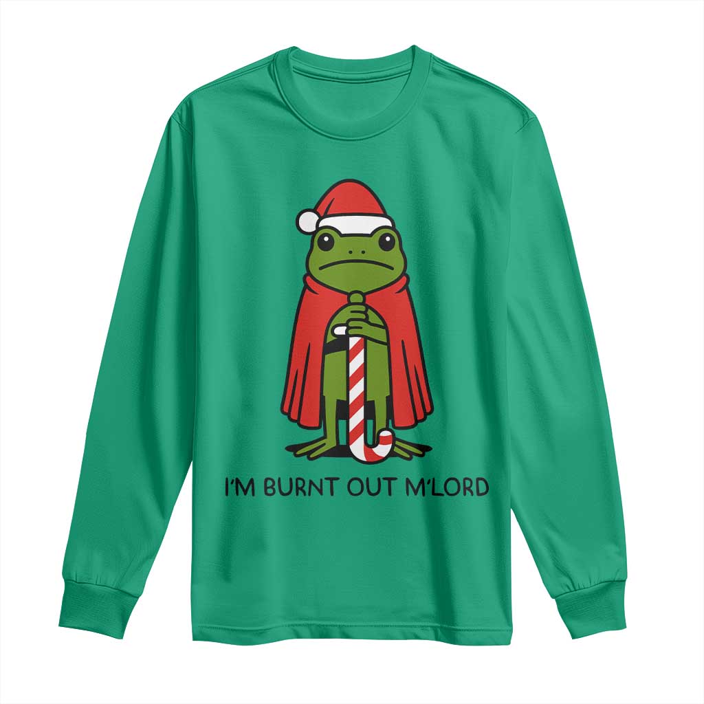 Funny Christmas Frog Knight Long Sleeve Shirt I Am Burnt Out M Lord Medieval Meme - Wonder Print Shop