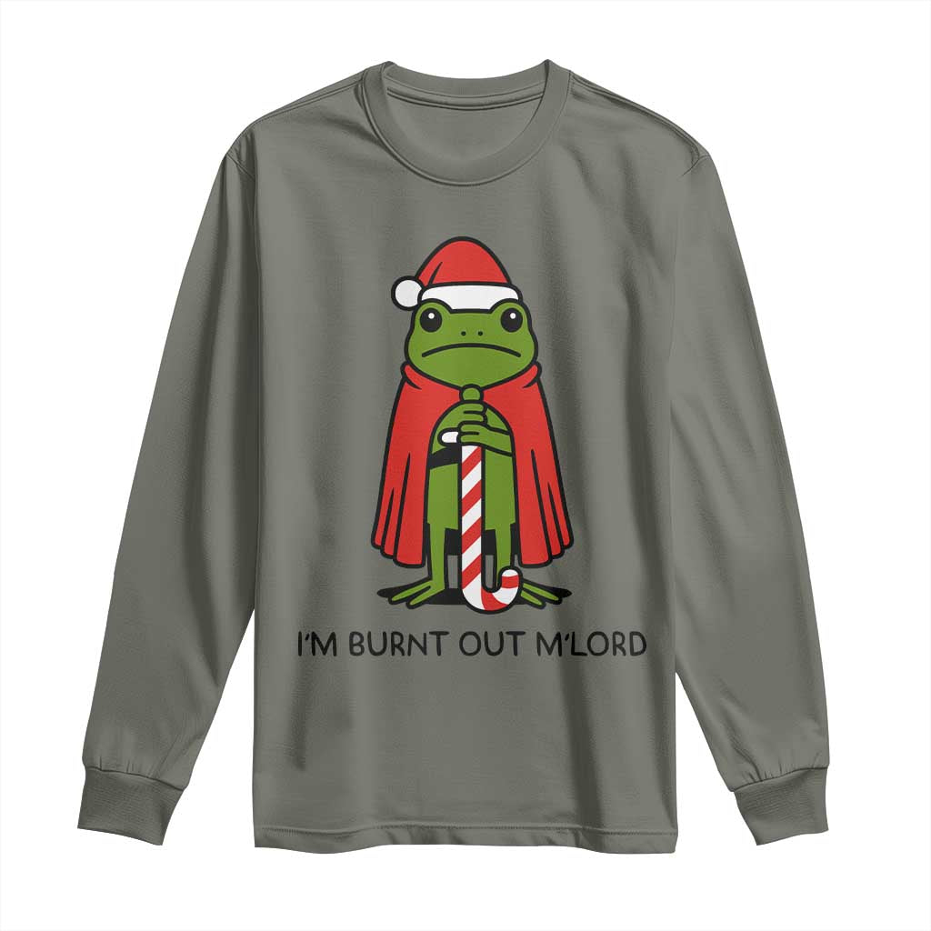 Funny Christmas Frog Knight Long Sleeve Shirt I Am Burnt Out M Lord Medieval Meme - Wonder Print Shop