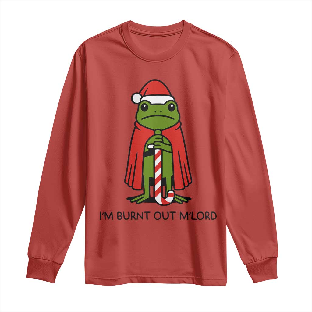 Funny Christmas Frog Knight Long Sleeve Shirt I Am Burnt Out M Lord Medieval Meme - Wonder Print Shop