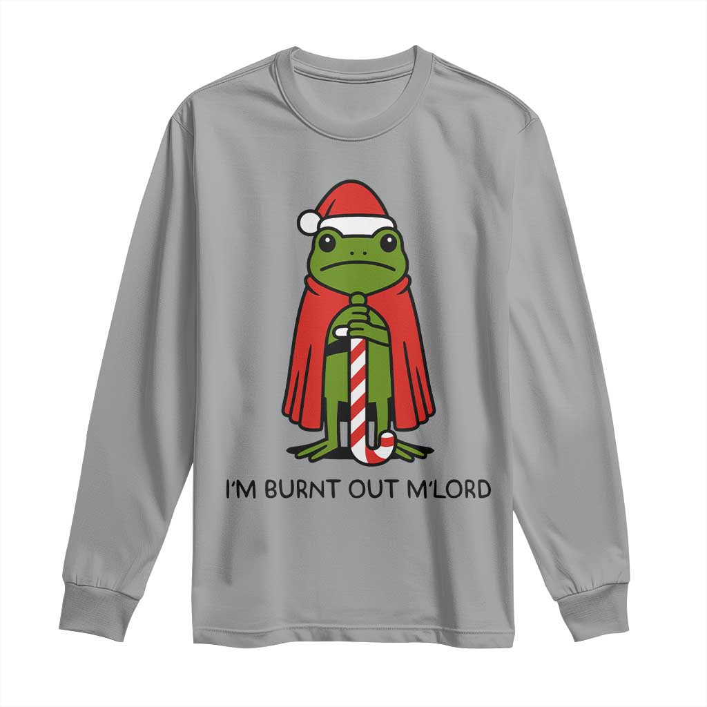 Funny Christmas Frog Knight Long Sleeve Shirt I Am Burnt Out M Lord Medieval Meme - Wonder Print Shop
