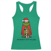 Funny Christmas Frog Knight Racerback Tank Top I Am Burnt Out M Lord Medieval Meme - Wonder Print Shop
