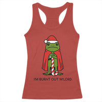 Funny Christmas Frog Knight Racerback Tank Top I Am Burnt Out M Lord Medieval Meme - Wonder Print Shop